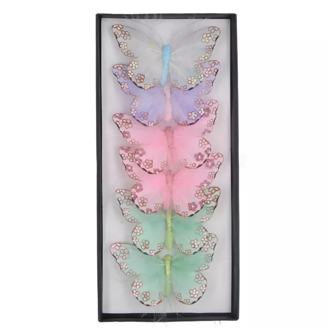 Gisela Graham Clip Butterfly Pastel Decorations Easter or Christmas Decorations