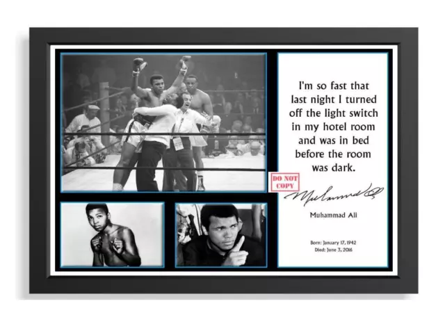 (291) muhammad ali boxing legend signed unframed/framed photograph reprint @