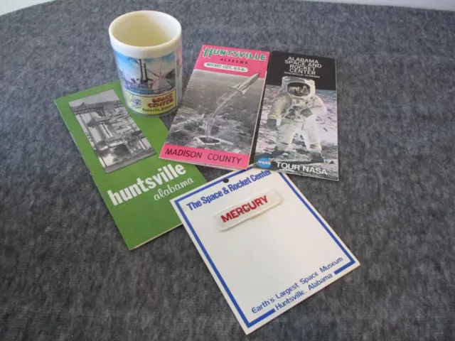 Nasa Us Space & Rocket Center Huntsville Alabama Brochures(3)+Mug+Mercury Patch