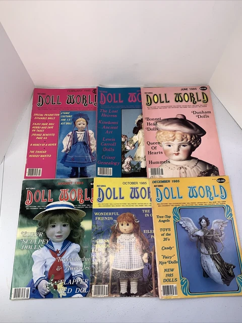VINTAGE NATIONAL DOLL World Magazines-6 Issues 1985 Edition Bi-monthly ...