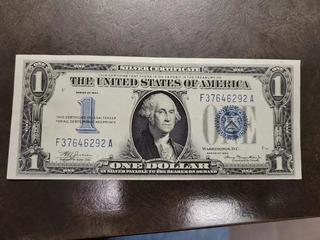 1934 ONE DOLLAR SILVER CERTIFICATE $1 Note NICE Bill