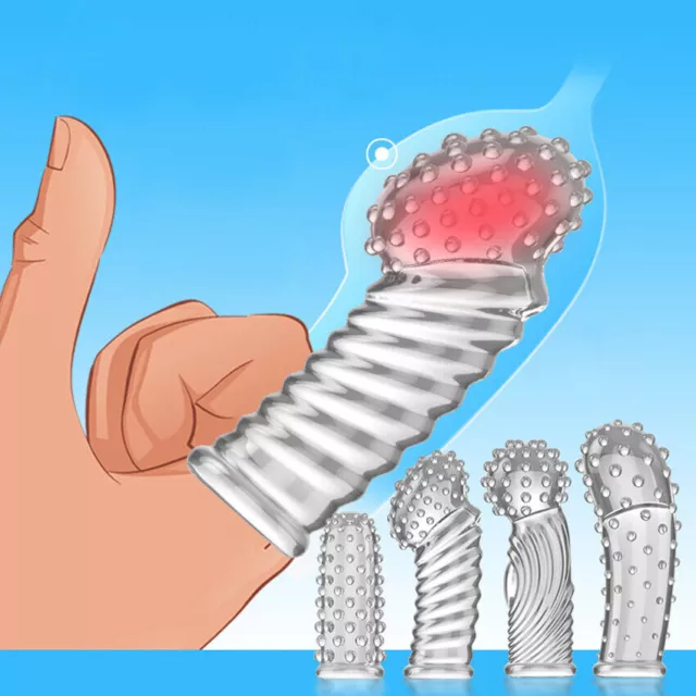 Soft Silicone TPE Spike Ball Finger Condom Sleeve Stimulator Tool for Men Women
