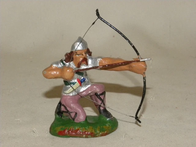 Figurine Durso Moyen Âge - Guerrier Agenouillé Tirant à L'arc - Composition - Belgique 1957