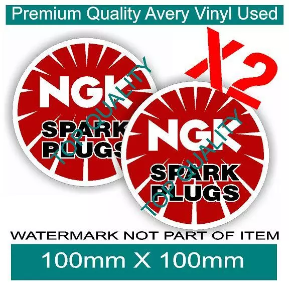 NGK CHECKER FLAG SPARK PLUGS Decal Sticker X2 for Man Cave Garage Retro Stickers