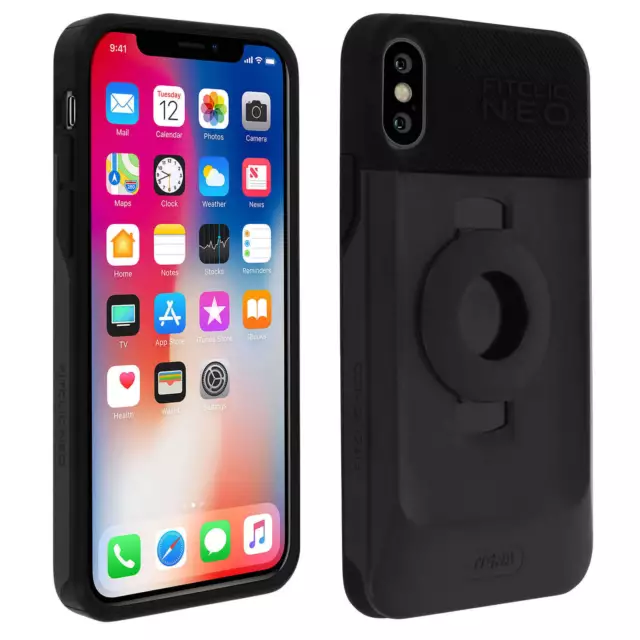 Coque iPhone XS Max Semi-rigide Magnétique et Mécanique Fitclic Neo Tigra Noir