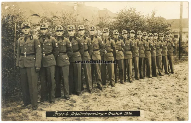 Orig. Foto AK Portrait RAD Arbeitsmann in Lager RASTATT 1934