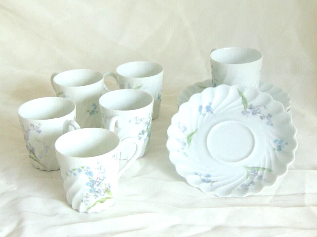 Haviland - 8 tasses et sous-tasses à moka - Porcelaine de Limoges