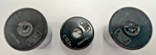 LOT OF CARL ZEISS EYEPIECES C 12,5X LENS MICROSCOPE PARTS (3p)