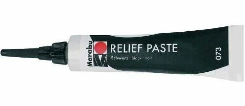 Marabu Reliefpaste In Tubo 20 Ml – Colore Argento Metallico – Pasta Da Rilievo Per Vetro, Porcellana E Stencil – Lavabile In Lavastoviglie