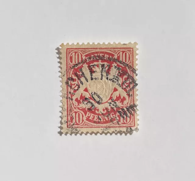 Briefmarke Altdeutschland: Bayern, 10 Pfennig - Wappen - gestempelt