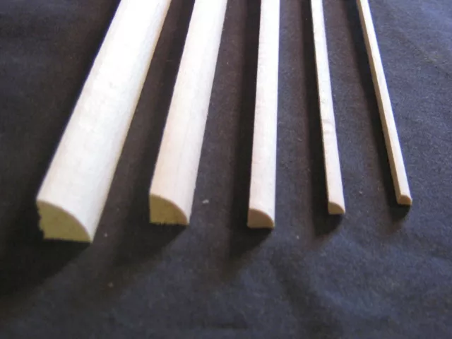 5/64" radius CLA77572 Quarter Round Basswood Trim molding hobby 5pcs