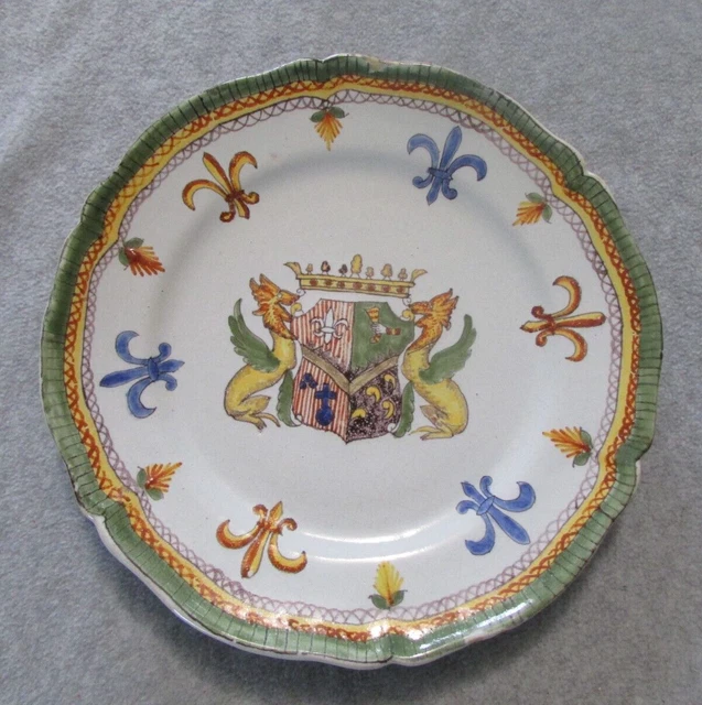 Assiette Ancienne Faïence De Desvres – Décor Rouen – Porcelaine Bleue