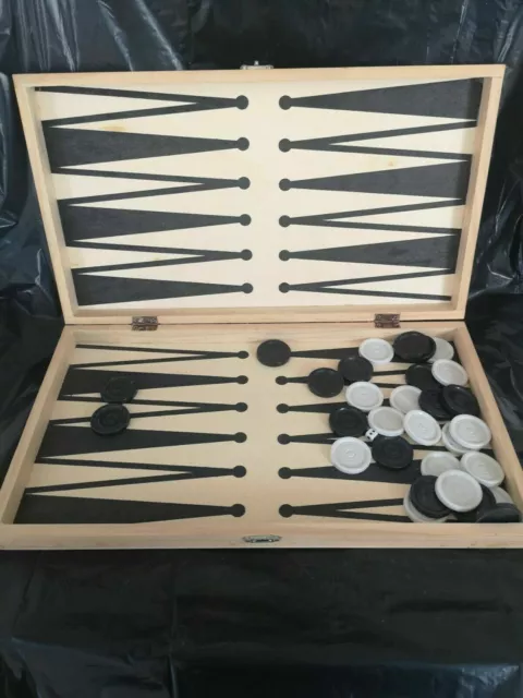 Vintage Holz Backgammon Set-Retro Brettspiel Holzplatte