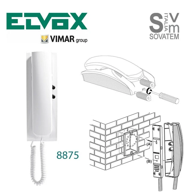 Citofono Da Parete Vimar - Bianco, Per Sistema Due Fili Plus, Con Pulsanti Apertura E Luce - Foto 6