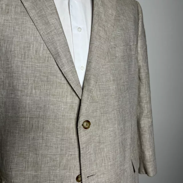 Sean John Blazer Mens Beige Linen Blend Big & Tall 50R 2