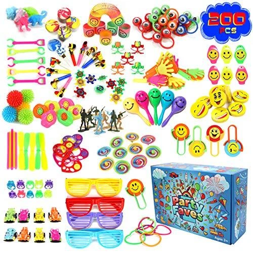 200PC Party Favors for Kids Goodie Bags Carnival Prizes Classroom Pinata