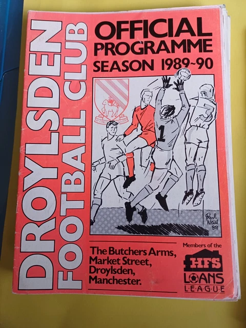 Droylsden. - v.- Radcliffe Boro.     Northern Prem. League.   1989-90   **VGC**