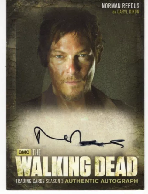 The Walking Dead Season 3 Part 1 Autograph Card A2 Reedus as Daryl {Smudged]