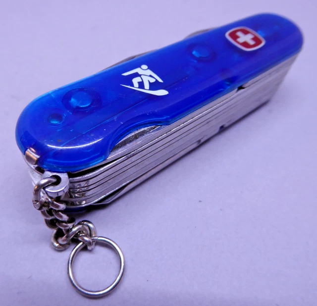 WENGER UBS 85mm Swiss Army Knife Blue Snowboarder SwissRider