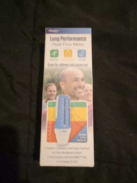 QUEST Asthma MD Lung Performance Peak Flow Meter Oxygen Exercise w/ Tracking App