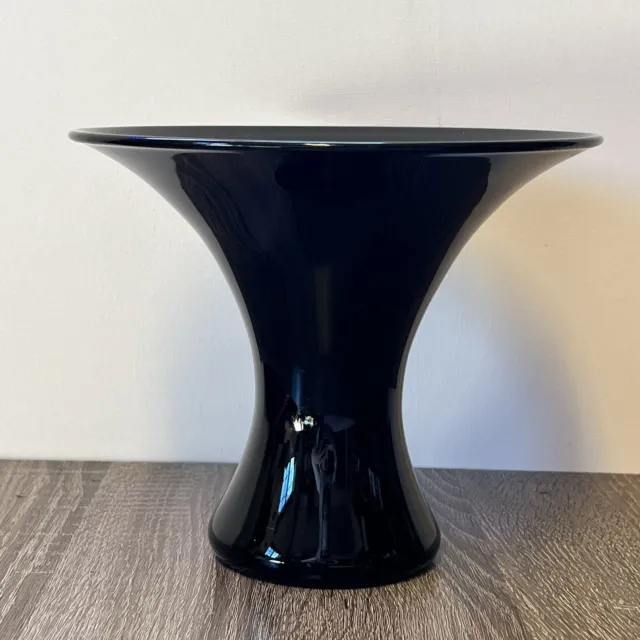 Black Amethyst Cambridge Glass 7in Sweet Pea Vase