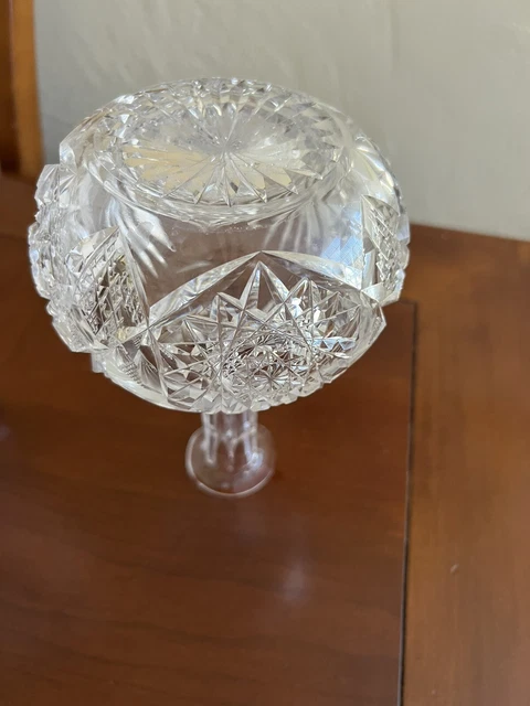 American Brilliant Cut GLASS CRYSTAL Wine Decanter Liquor Bottle(2 small chips) 6