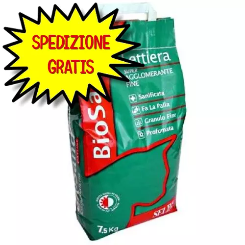 Biosand Lettiera Super Agglomerante Fine Profumata 7,5 Kg