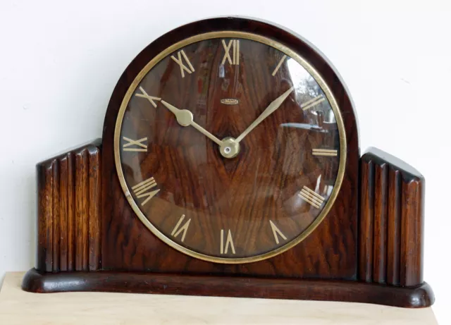 VINTAGE 27cm Metamec Mantel Clock - Retro Wooden Desk Clock Mid Century Antique