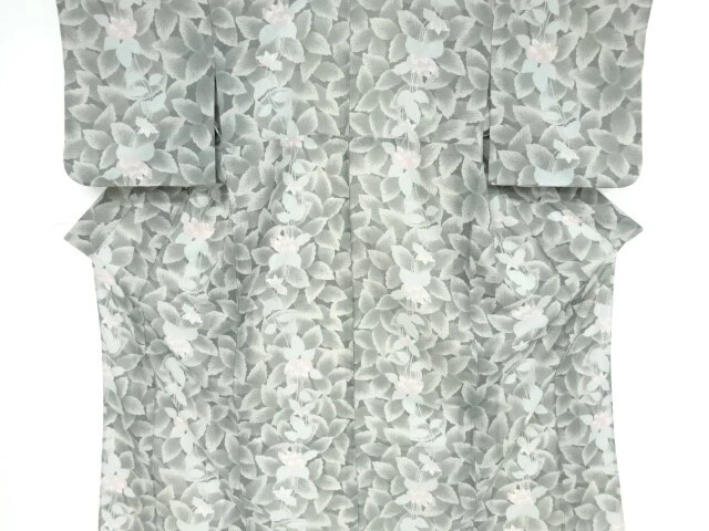 43705# Japanese Kimono / Antique Kimono For Summer / Floral Plants