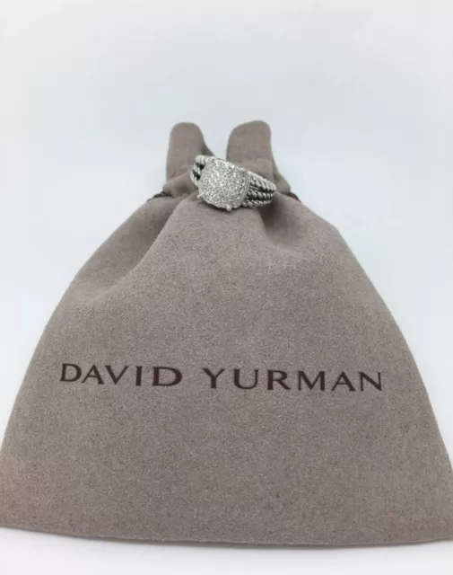 David Yurman Petite Wheaton Pave Diamond Ring Size 7