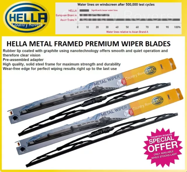 RANGE ROVER P38 WIPER BLADES 1995 - 2002 HELLA QULITY BRAND 2 x 22" (DKC101000)