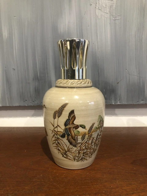 Vintage Ancienne Lampe Berger Décor Grottes de Lascaux signée Géhel GL