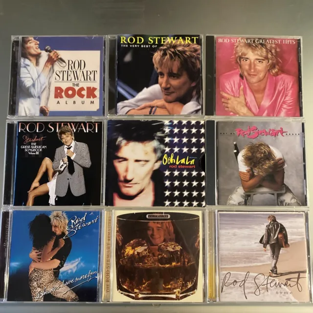 ROD STEWART 9 CD LOT: Rock Album, Best Of, Greatest Hits, Stardust, Time, Blonde