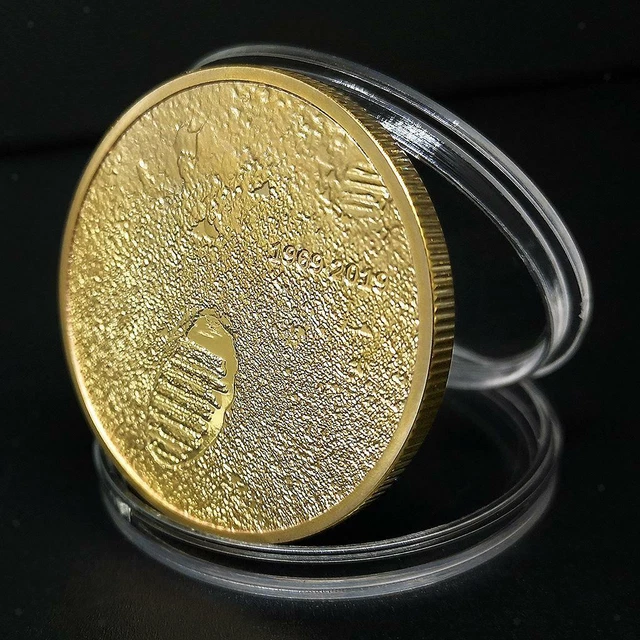 2019 Moon Landing Plaqué Or Souvenirs Pièce Commémorative Art Collection