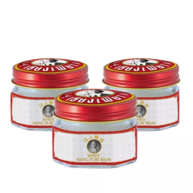 3x Siang Pure White massage Balm 40g Muscle Pain Relieve Free Shipping