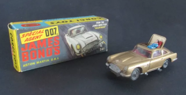 Aston Martin DB 5 James Bond 007 Corgi 261 , 1ere version 1965-1968, avec boite