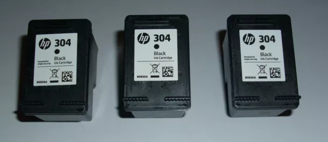 3 cartuchos de impresora originales HP 304 ¡Negro!¡!  Leer!¡!