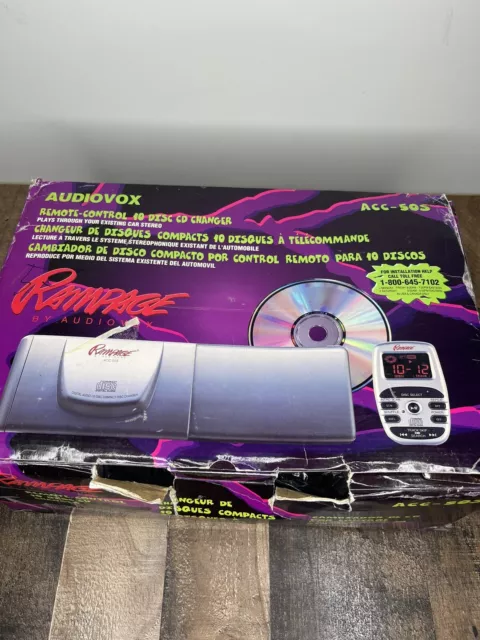 Audiovox 10-Disc CD Changer ACC-50S BK w/ Remote Control NEW OPEN BOX! NOS