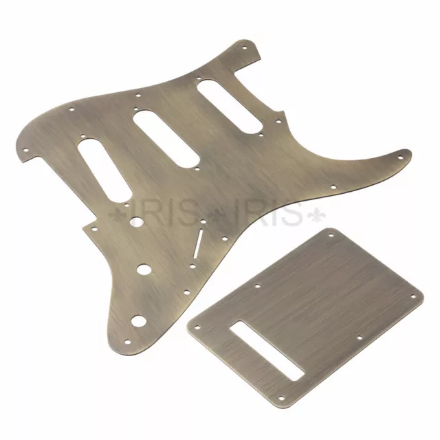 Bronze Aluminium alloy SSS Strat Stratocaster Guitar Pickguard Tremolo Cover set