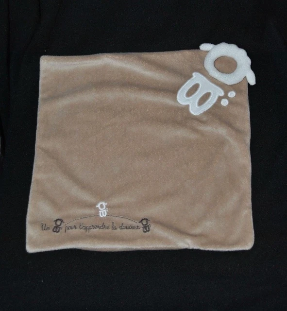 Peluche doudou plat beige OBAIBI OKAIDI pour t'apprendre la douceur NEUF
