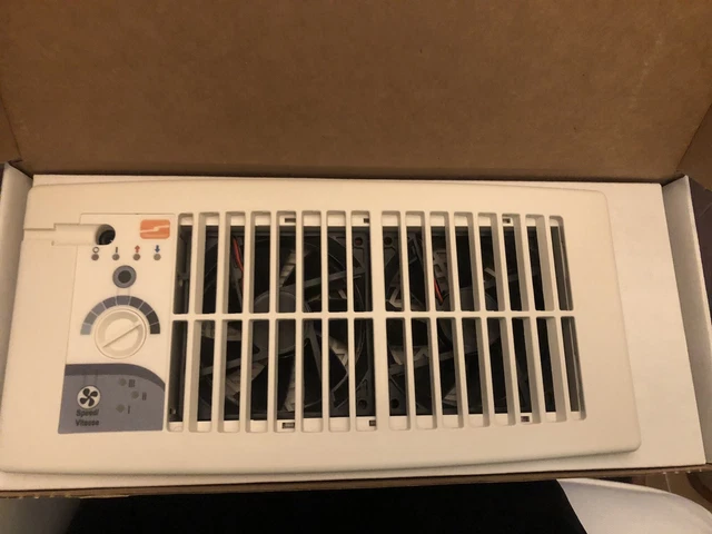 Suncourt Register Booster Fan White Floor Wall Flush Fit Forced Air System A/C