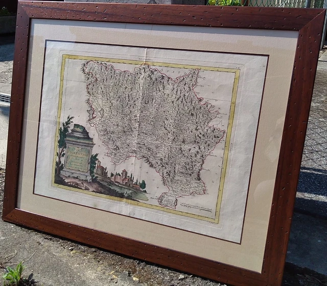 1783 Splendida Carta Geografica A Colori Di Zatta Della Toscana 'Il Fiorentino'