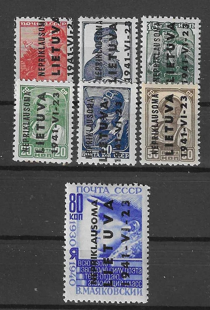 Deutsches Reich 1941, Besetzte Gebiete,Litauen, Mi. 2 - 7, 9  ! 