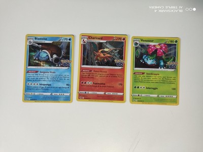 CHARIZARD VENUSAUR BLASTOISE STARTER ITA LOTTO TRIO CARTE HOLO POKÉMON GO 