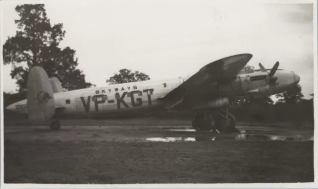 Skyways Avro Lancastrian Vp-Kgt Vintage Photo