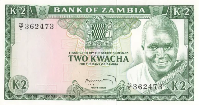 Zambia 2 Kwacha 1969 UNC *RARE*
