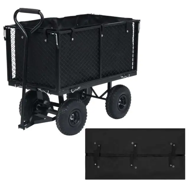 B�che de chariot de jardin Noir 81x41x40 cm Tissu