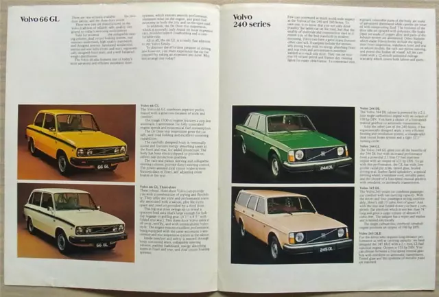 VOLVO 66GL 244DL/GL 245DL/DLE 264DL/GL 265DL Car Sales Brochure 1976 #2844-76 2