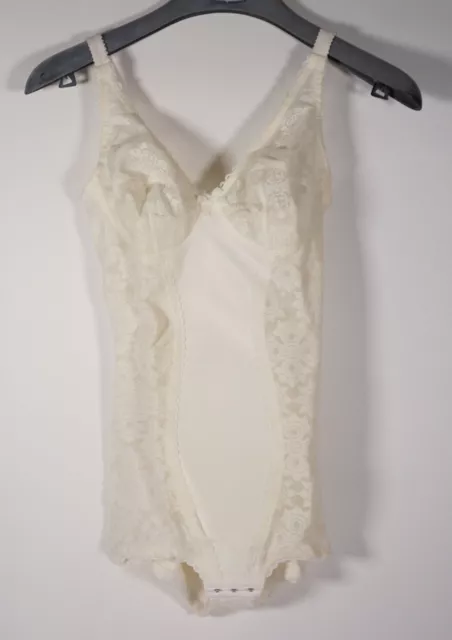 Vintage Gossard Donna Corpo Shapewear Lingerie Corsetto Busto Bianco Taglia 75C
