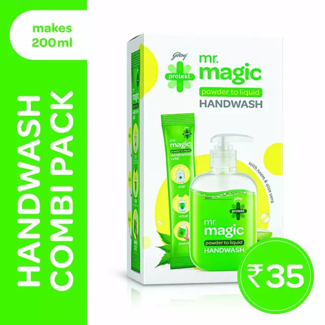 Godrej Protekt Mr magic lavamani con neem e aloe vera CON 2 ricariche